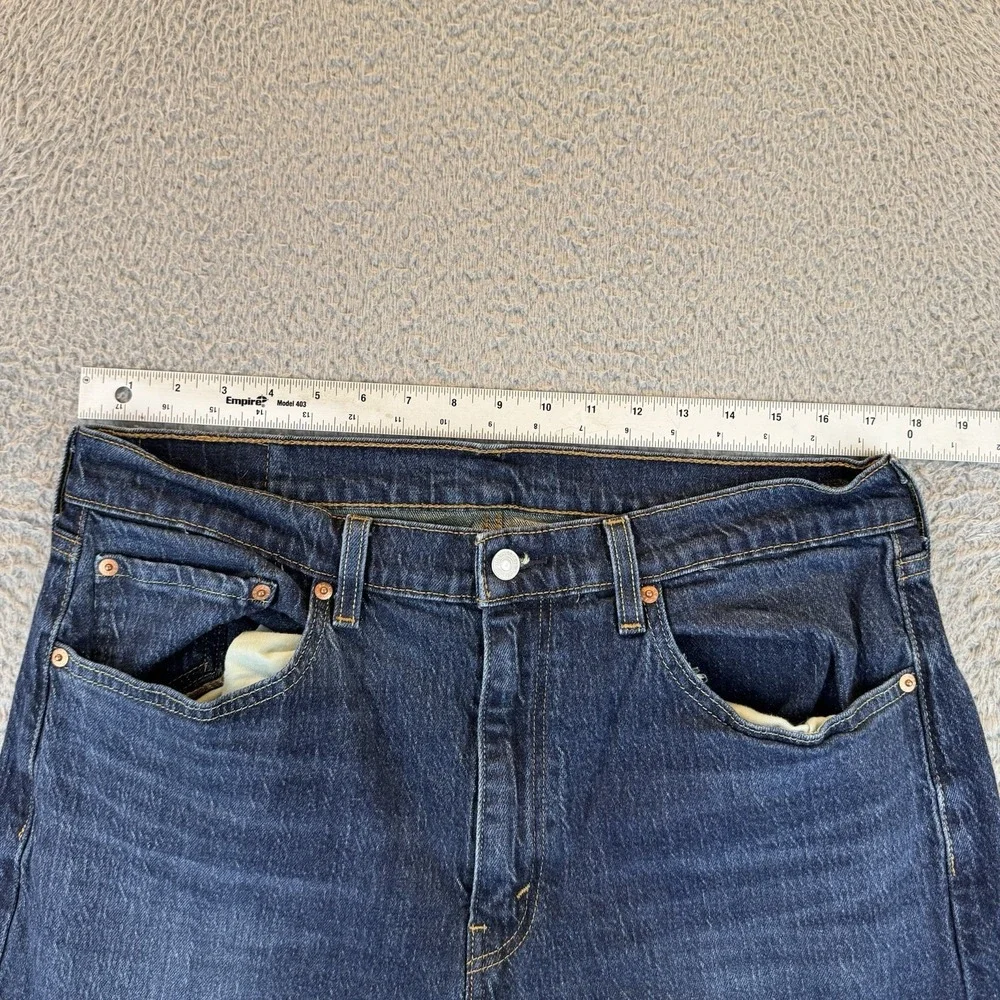 Levi's‎ Mens 505 Regular Fit Jeans Dark Wash Blue Jeans 36 x 32